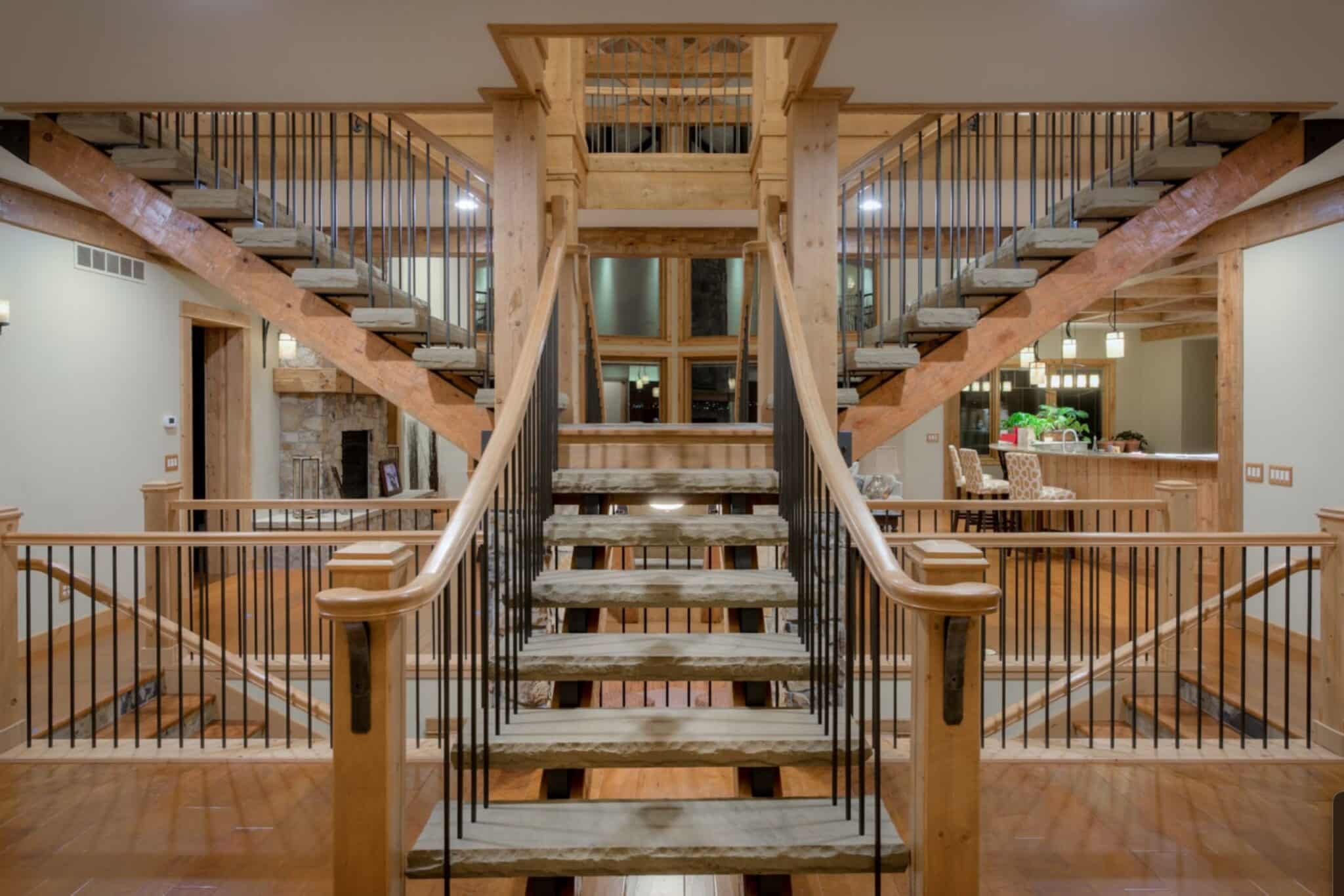 custom home staircase built by Hammerskil Homes